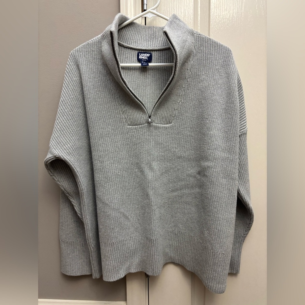 Women’s Lands End Drifter half zip cotton sweater